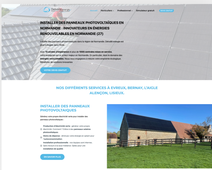 Section site Delvallé Énergie panneaux solaires
