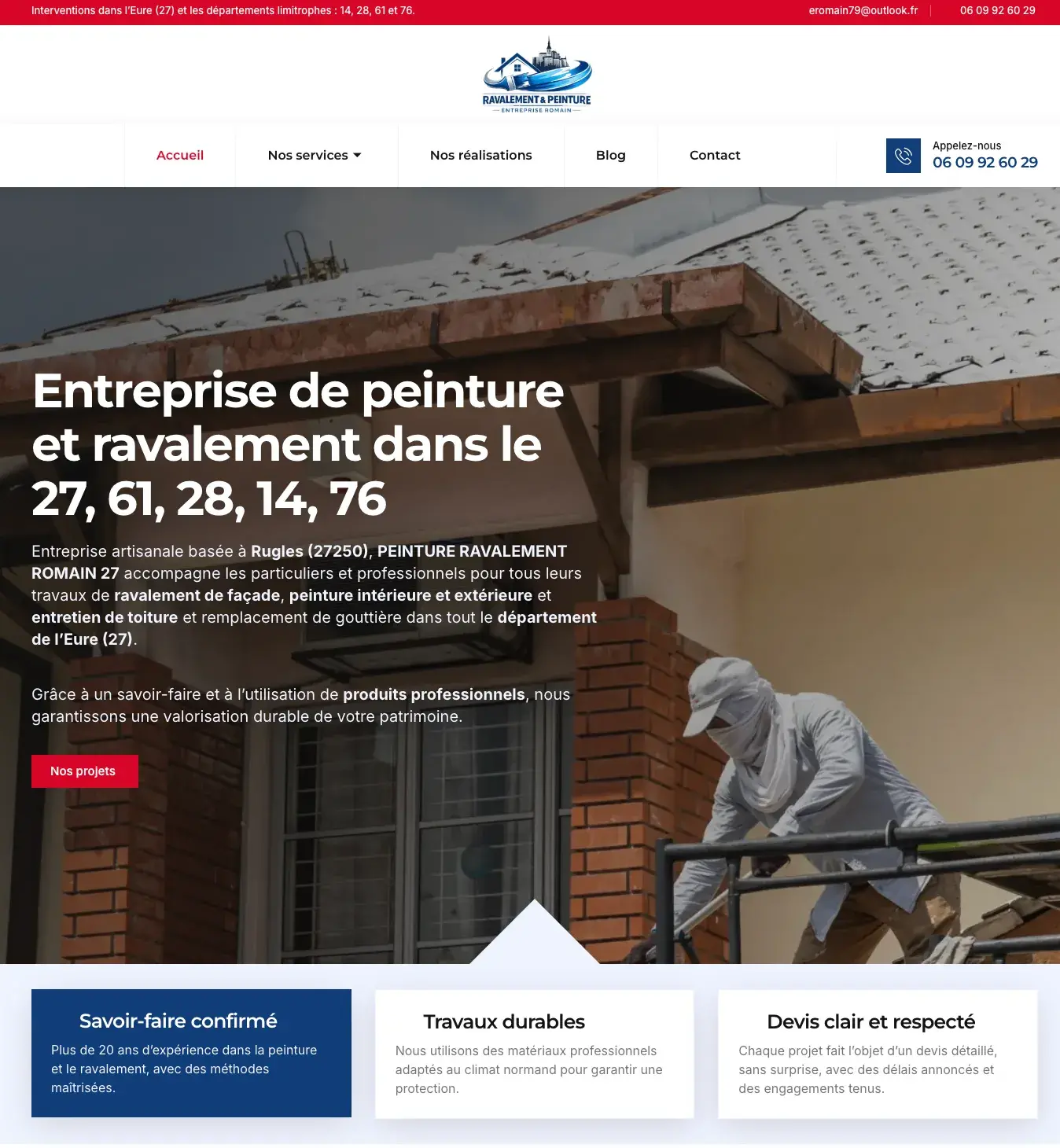 Site internet entreprise peinture ravalement 27 61