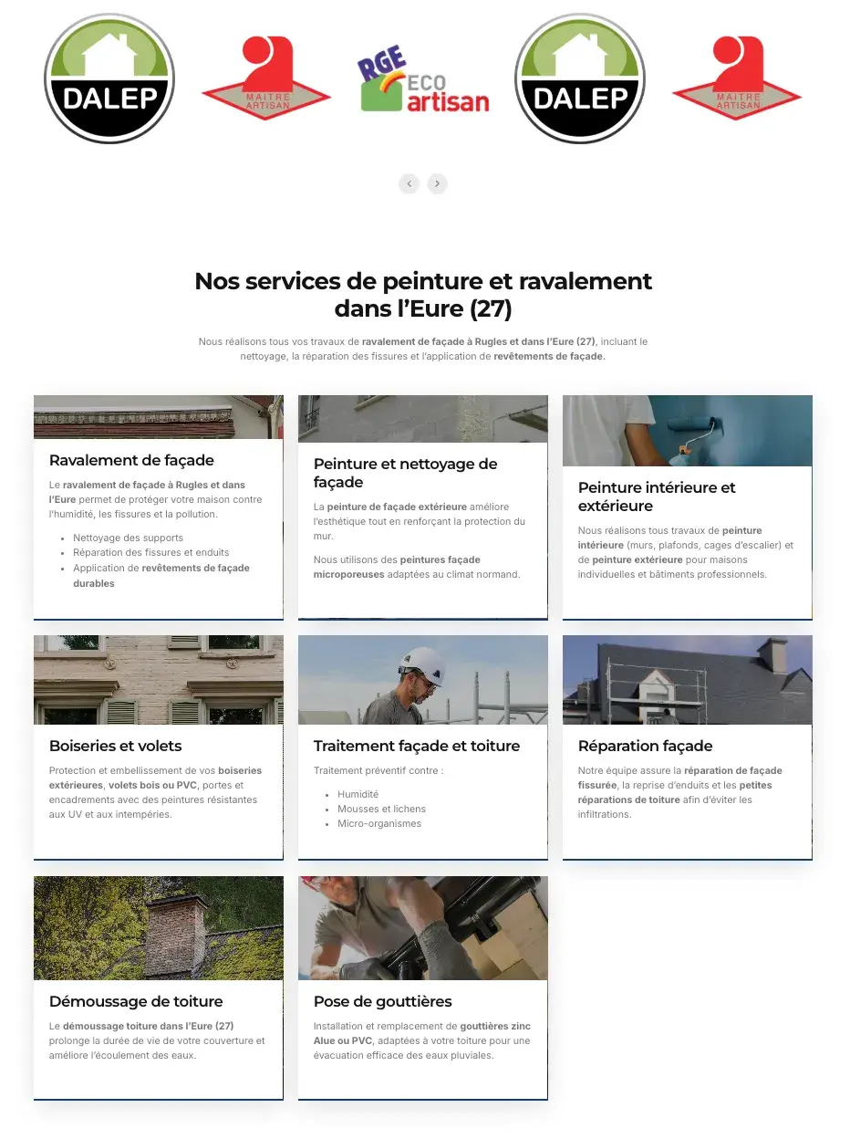Section services peinture et ravalement