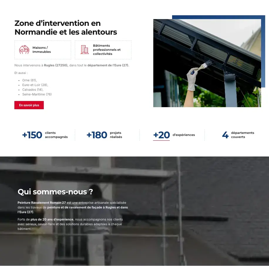 Contenu SEO local entreprise peinture 27 61