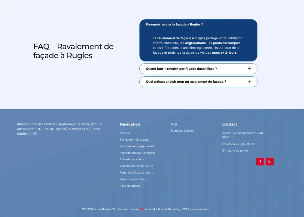 Contact site entreprise peinture ravalement
