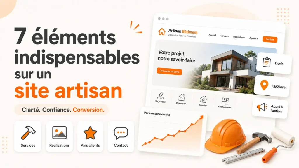 7 éléments indispensables sur un site internet d'artisan