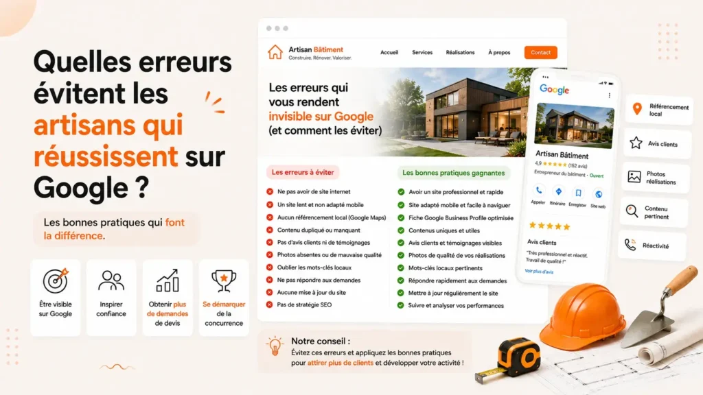 Quelles erreurs évitent les artisans qui réussissent sur Google ?