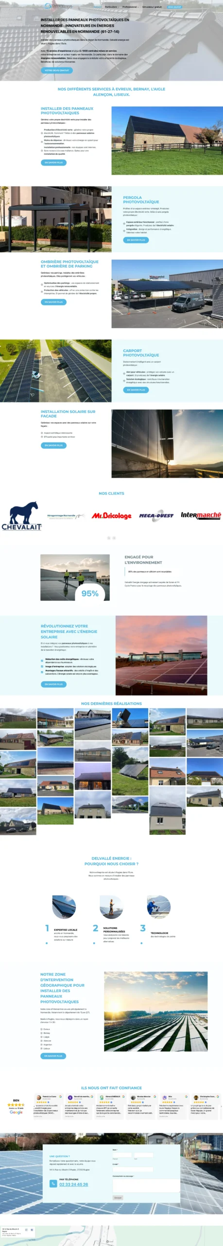 Vue complète du site Delvallé Énergie installateur photovoltaïque