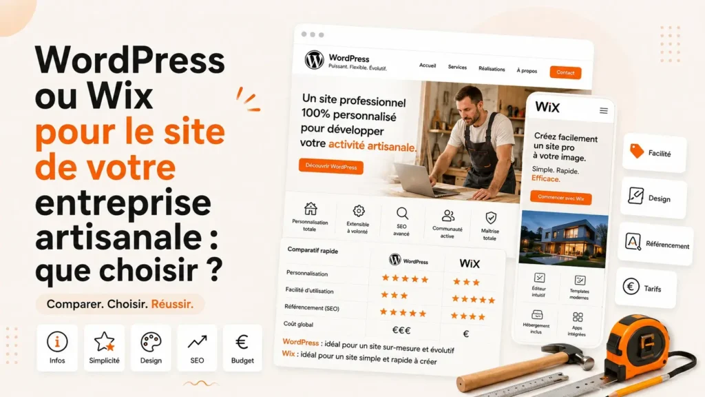 WordPress ou Wix pour un site d'artisan : que choisir ?