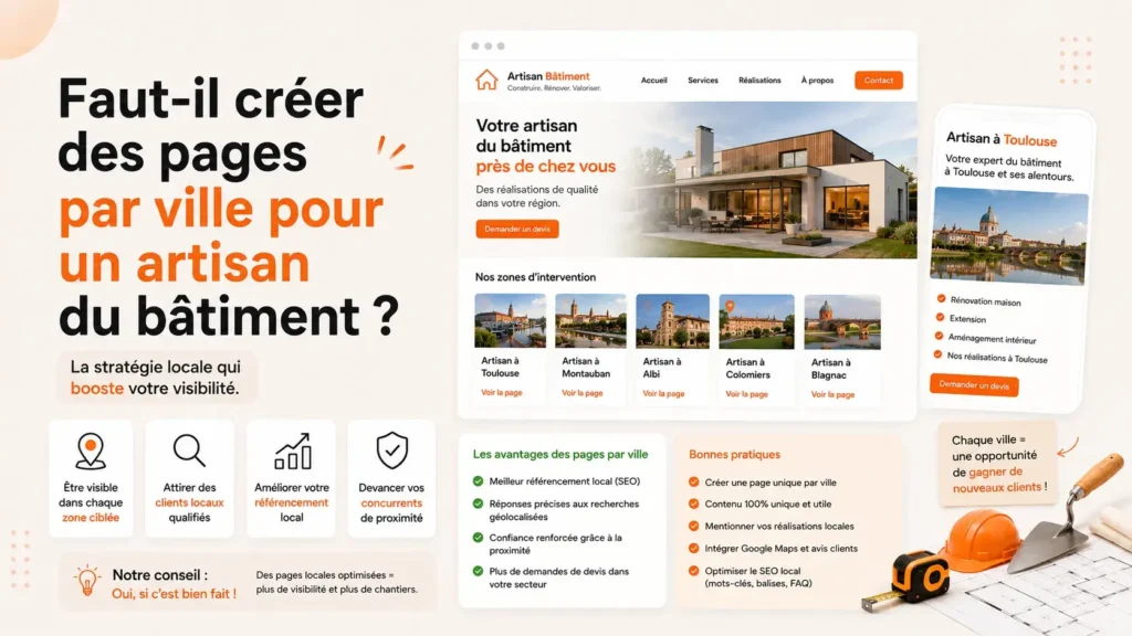 Faut-il créer des pages par ville pour un artisan du bâtiment ?