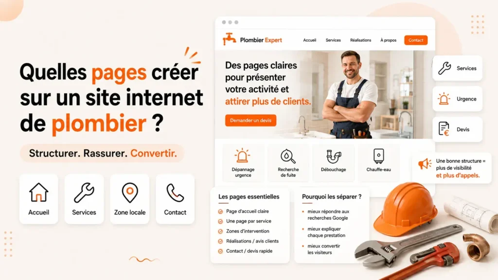 Quelles pages créer sur un site internet de plombier ?