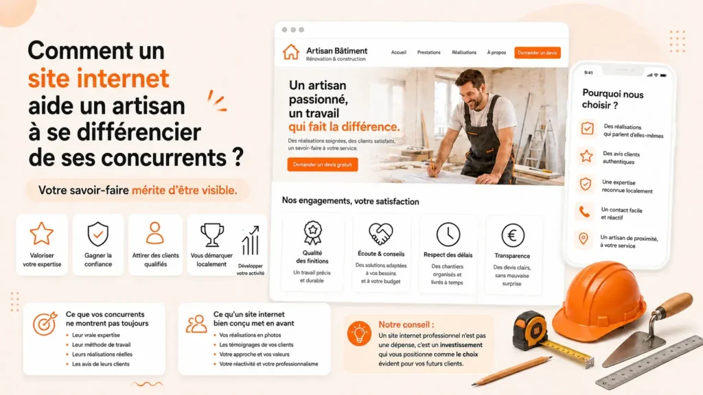 Comment un site internet aide un artisan à se différencier de ses concurrents ?