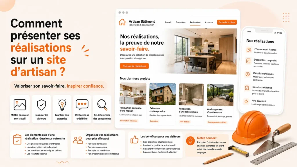 Comment présenter ses réalisations sur un site d'artisan ?